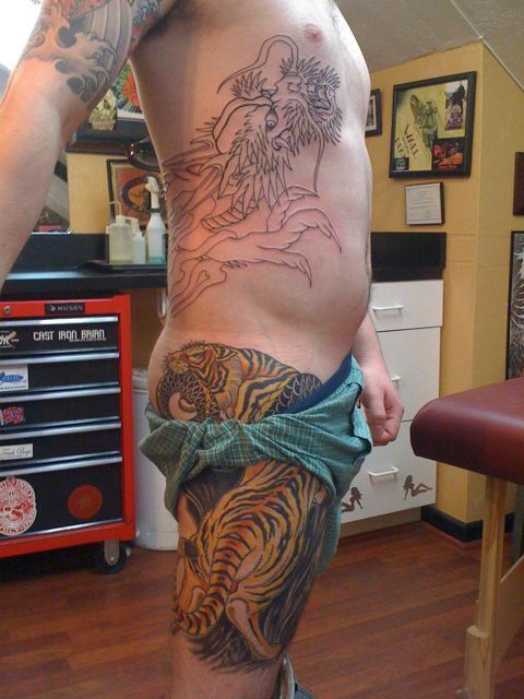 dragon and tiger tattoo at